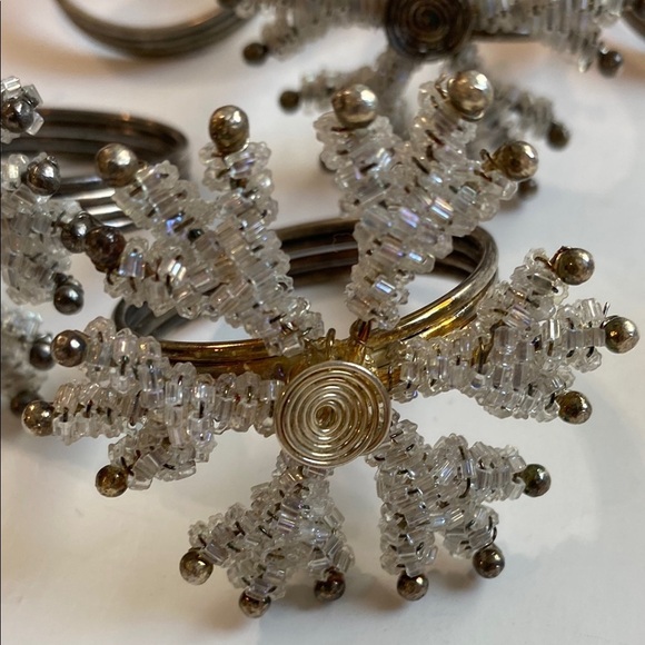 Silver Snowflake Napkin Rings 6x - Picture 4 of 10